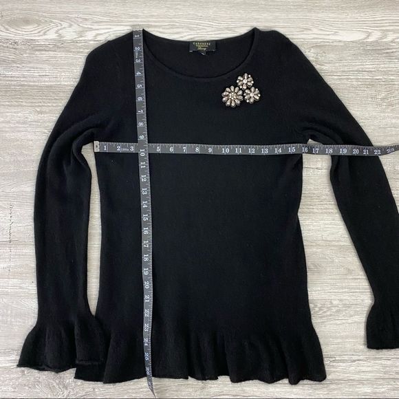 Charter Club luxury Black Cashmeres Peplum sweater - Picture 7 of 8